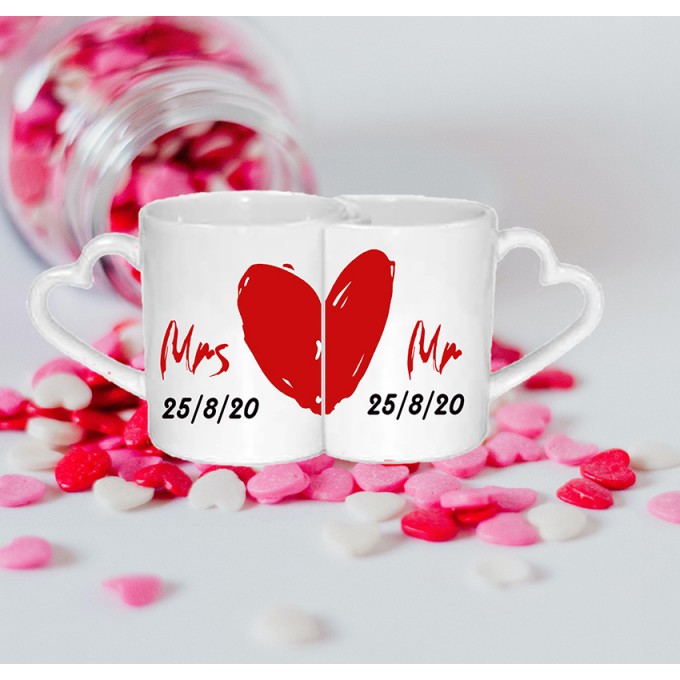 CUPS FOR COUPLE WITH HEART 300ml
