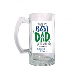 GLASS BEER GLASS "BEST DAD" 500ml