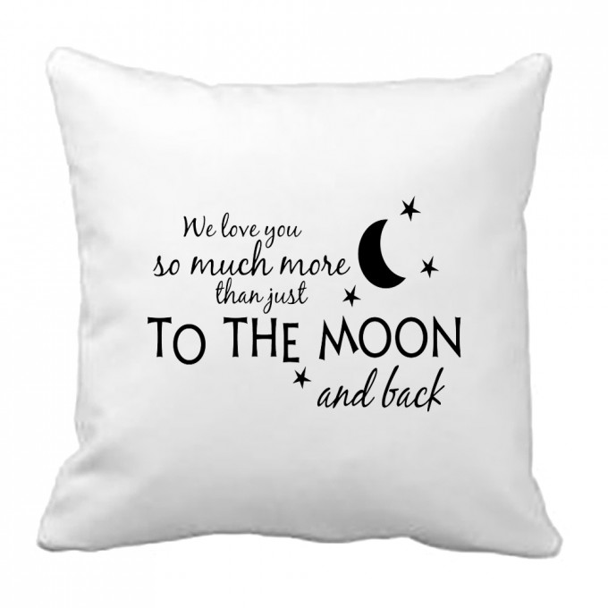 SATIN PILLOW "TO THE MOON" 40x40cm