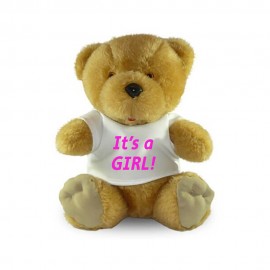WASHING Teddy Bear "IT'S A GIRL" 25cm.